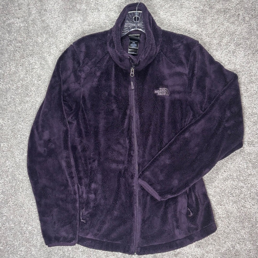 The North Face Osito Fleece Jacket Womens Medium Dark Purple Full Zip Fuzzy Soft